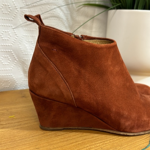 Anthropologie / humanoid cognac leather ankle boot booties wedges 38 - Picture 2 of 10
